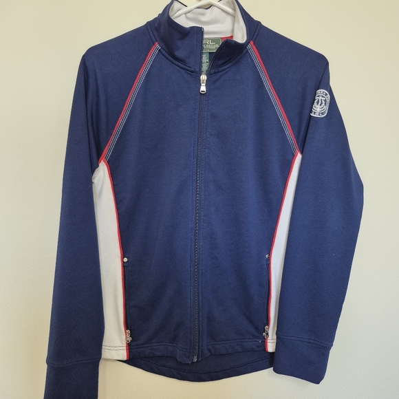 Lauren Ralph Lauren Active Women’s Navy Zip-Up Sweater Petite Medium - Picture 1 of 6